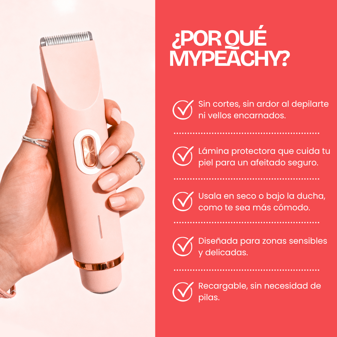 MYPEACHY® | DEPILADORA AFEITADORA ELÉCTRICA 2 EN 1: DEPILACIÓN SUAVE, SIN DOLOR NI IRRITACIÓN.
