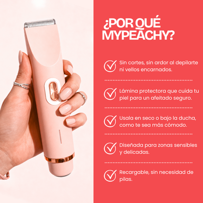 MYPEACHY® | DEPILADORA AFEITADORA ELÉCTRICA 2 EN 1: DEPILACIÓN SUAVE, SIN DOLOR NI IRRITACIÓN.