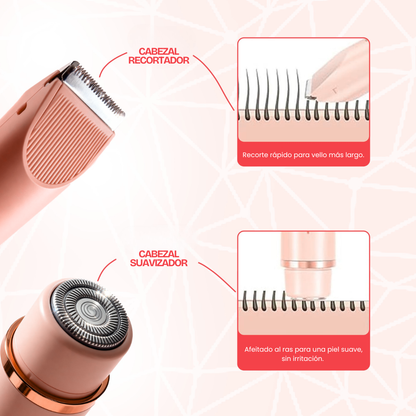 MYPEACHY® | DEPILADORA AFEITADORA ELÉCTRICA 2 EN 1: DEPILACIÓN SUAVE, SIN DOLOR NI IRRITACIÓN.