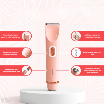 MYPEACHY® | DEPILADORA AFEITADORA ELÉCTRICA 2 EN 1: DEPILACIÓN SUAVE, SIN DOLOR NI IRRITACIÓN.